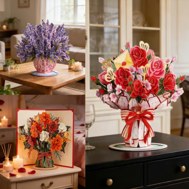 🏆98K+ SOLD! 🌼💌 Forever-Blooming 3D Flower Pop-Up Card– Personalized Love Message & Everlasting Bloom 🎁