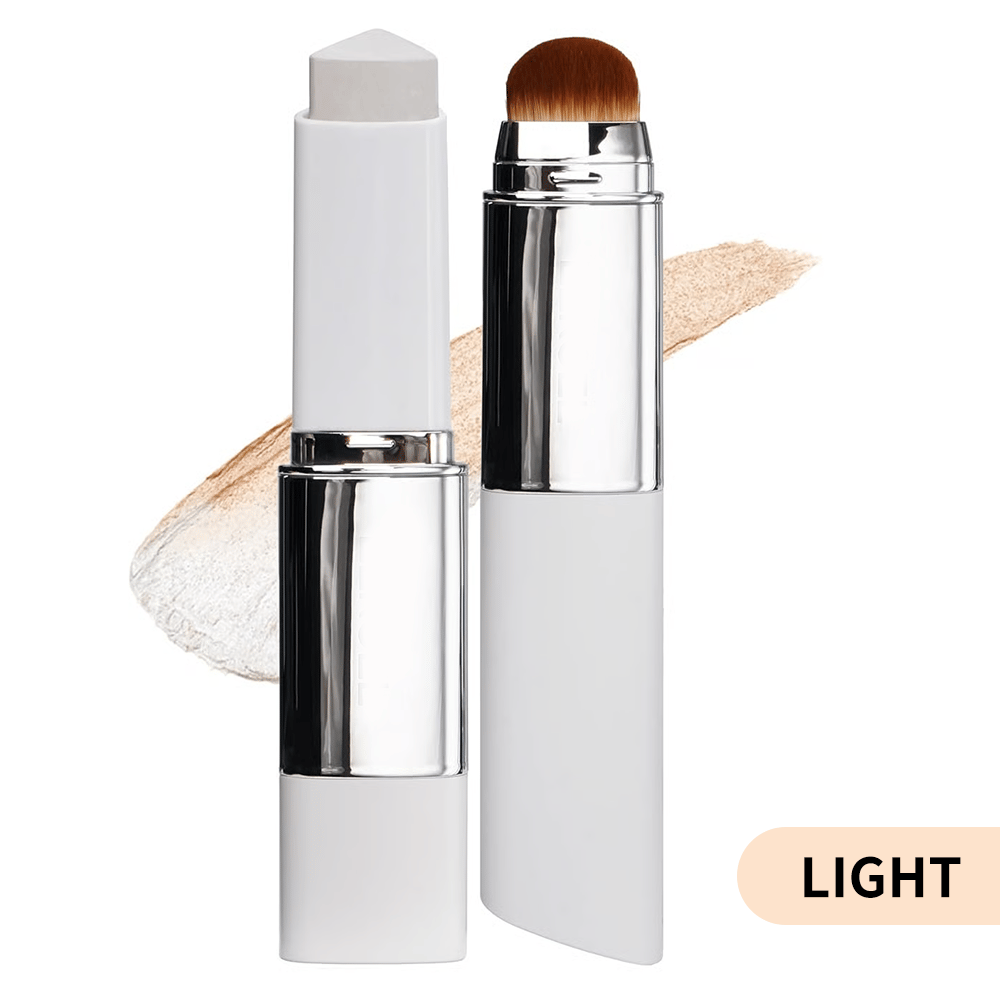 🎉BUY 1 GET 1 FREE🎉[OFFICIAL ELROEL PRODUCT] ELROEL BLANC Cover Cream Stick V w/ Detachable Brush - Korean Skin Care Color-Changing Foundation Stick with Collagen Capsules (0.45 oz)