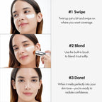 🎉BUY 1 GET 1 FREE🎉[OFFICIAL ELROEL PRODUCT] ELROEL BLANC Cover Cream Stick V w/ Detachable Brush - Korean Skin Care Color-Changing Foundation Stick with Collagen Capsules (0.45 oz)