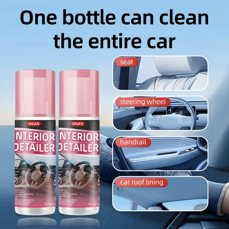 Interior Car Cleaner & Polishing - Repels Dust & Staining, Restores & Protects Plastic, Vinyl, Leather, Dashboard - UV Guard, Anti-Aging, Exterior & Interior Car Detailer Spray
