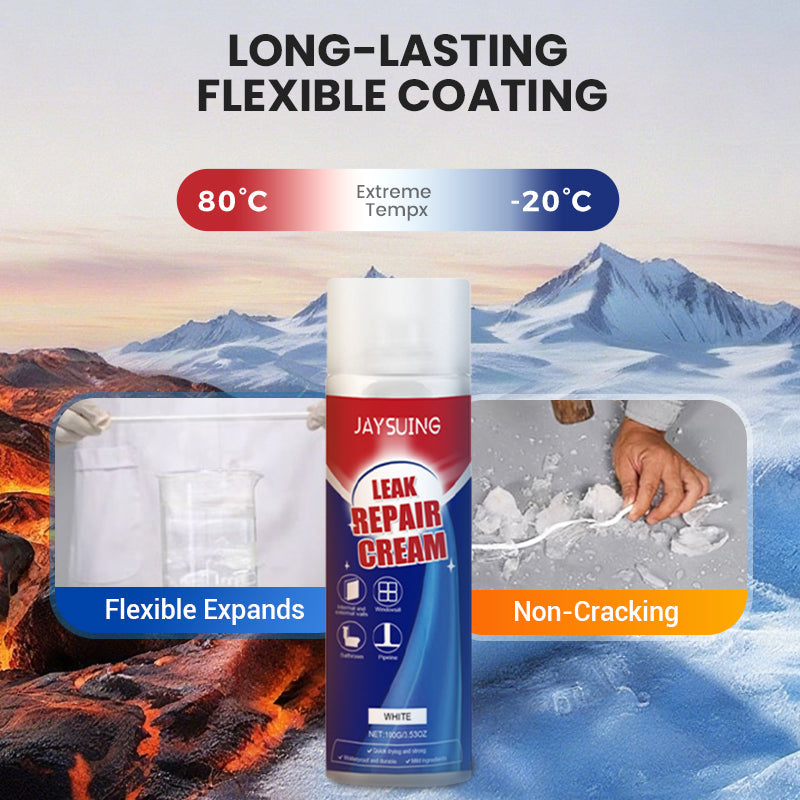 ✨ Instant Leak Repair Spray - Seals Cracks & Gaps in 5 Minutes, Waterproof & Flexible for Pipes/Roofs