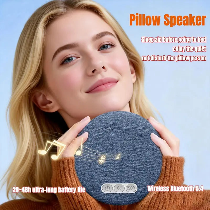 HYUNDAI S1 Ultra-Thin Bluetooth Pillow Speaker with Bluetooth 6.0, 3D White Noise, Soft Immersive Sound Field, Pillow CD Player for Bedtime Music & Audiobooks, Headphone-Free Sleep Speaker, Compatible with Android & iOS