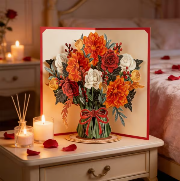 🏆98K+ SOLD! 🌼💌 Forever-Blooming 3D Flower Pop-Up Card– Personalized Love Message & Everlasting Bloom 🎁