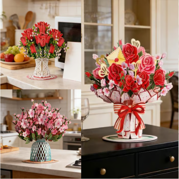 🏆98K+ SOLD! 🌼💌 Forever-Blooming 3D Flower Pop-Up Card– Personalized Love Message & Everlasting Bloom 🎁