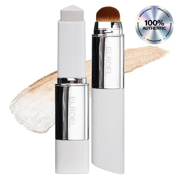 🎉BUY 1 GET 1 FREE🎉[OFFICIAL ELROEL PRODUCT] ELROEL BLANC Cover Cream Stick V w/ Detachable Brush - Korean Skin Care Color-Changing Foundation Stick with Collagen Capsules (0.45 oz)