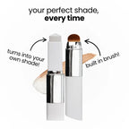 🎉BUY 1 GET 1 FREE🎉[OFFICIAL ELROEL PRODUCT] ELROEL BLANC Cover Cream Stick V w/ Detachable Brush - Korean Skin Care Color-Changing Foundation Stick with Collagen Capsules (0.45 oz)
